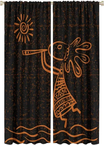 Vista 26 de Kokopelli - Cortinas opacas para cocina, decoración de sala de estar, dormitorio, 21 x 45 pulgadas, 2 paneles