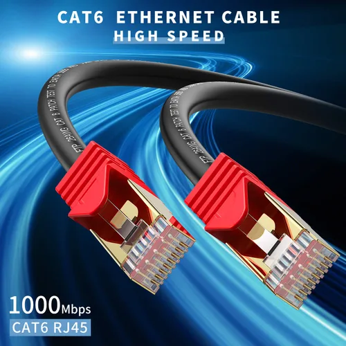 Vista 2 de XXONE Cable Ethernet Cat6 de 10 pies – 26AWG resistente, impermeable y entierro directo, cable LAN para exteriores, compatible con adaptadores