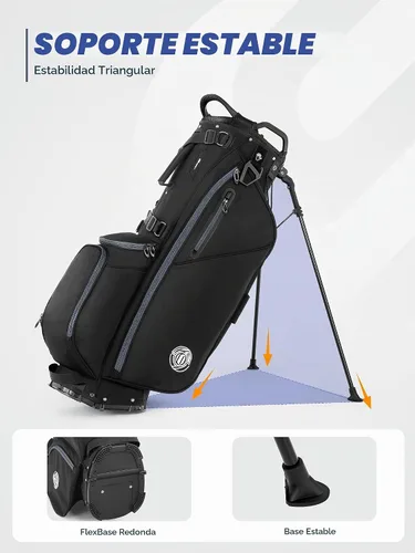 Vista 5 de Lightweight 7 Way Golf Stand Bag for Men Women, Upgrade Base Multi Pckets Cooler Pockets, Full-Length Dividers, Ergonomic Dual Strap Design