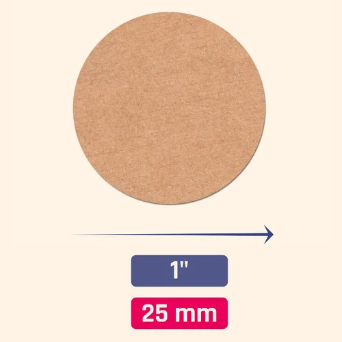 Vista 3 de 1000 unidades, 1 pulgada – Etiquetas adhesivas redondas de papel kraft marrón, etiquetas de precios