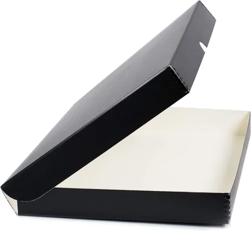 Vista 16 de Lineco Caja de almacenamiento de folio de archivo. Caja de almacenamiento con borde de metal, tapa de concha. 9.5 x 12.5 x 1.75 pulgadas.