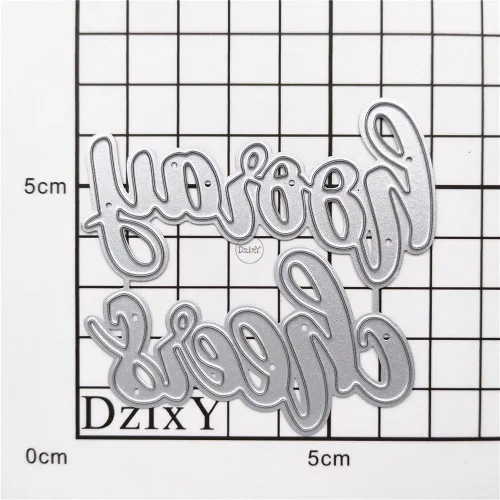 Vista 3 de DzIxY Hooray Cheers Words - Troqueles de corte de metal para hacer tarjetas, papel de relieve, troquelados, plantillas de máquina para álbumes
