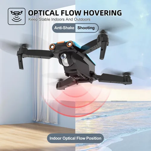 Vista 3 de Dron con cámara para adultos, Drone FPV plegable de 2.4 GHz para principiantes y adultos, 26 minutos de tiempo de vuelo, juguetes RC Quadcopter