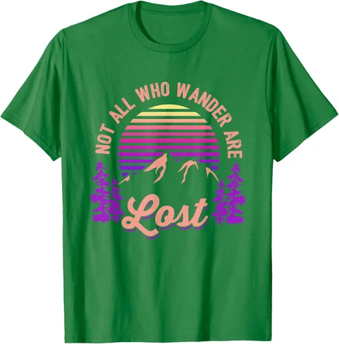 Vista 57 de Not All Who Wander Are Lost Vintage Mountains - Camiseta de senderismo, Negro, S