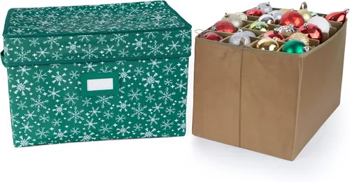 Vista 19 de Covermates Keepsakes – Caja de almacenamiento ajustable de 72 piezas – Capacidad para adornos de 4 pulgadas – Resistente – Asas – apilables