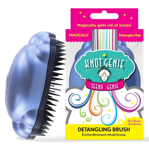 Vista 9 de Knot Genie Teeny - Cepillo desenredante para niños (sueño de aguamarina), cepillo desenredante perfecto para cabello rizado, separa suavemente