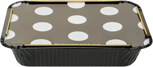 Vista 9 de Restaurantware Contenedores desechables de 16 onzas para llevar, 50 recipientes rectangulares para alimentos, con tapas de lunares, contenedores