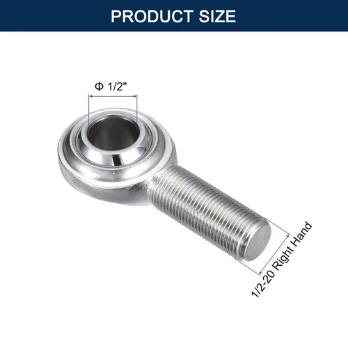 Vista 2 de CM8 Rod End Bearing Heim Joints, 1/2 x 1/2-20 Mano derecha rosca macho Heim Junta con tuercas de atasco 2pcs