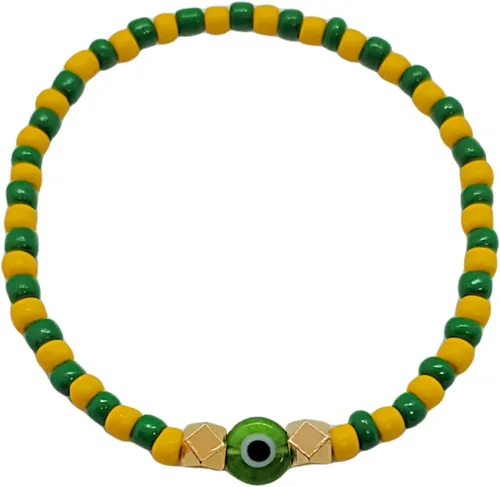 Vista 41 de Hecho a mano contra el mal de ojo orishas joyería de protección Ilde elástico elástico ajustable con cuentas unisex amuleto pulsera conjunto