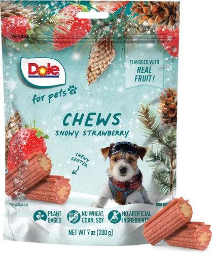 Vista 9 de Dole para Mascotas Masticables para Perros Recién Traídos, Golosinas para Perros Surtidas Sabor Plátano y Calabaza, 7oz Con Sabor de Verduras