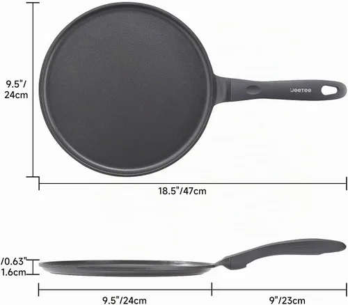 Vista 2 de JEETEE Sartén antiadherente para crepes, sartén de titanio para panqueques