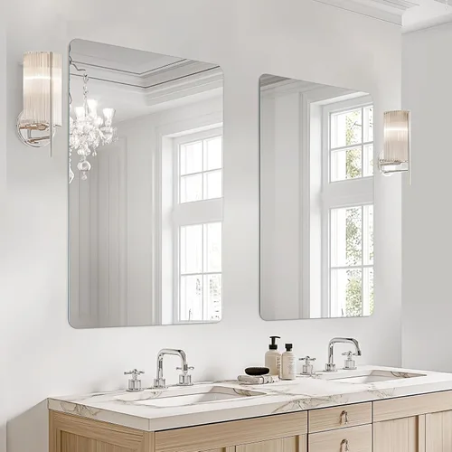 Vista 21 de USHOWER Espejo de baño negro para sobre el fregadero, 22 x 30 pulgadas, espejo rectangular negro mate para pared, espejo de tocador con marco