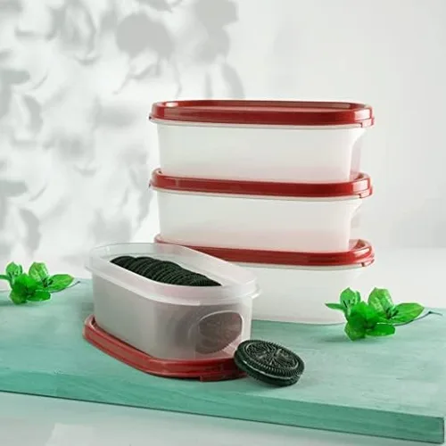 Vista 3 de Tupperware. MM Oval #1 contenedores 16.9 fl oz juego de 4 piezas - Rojo (Tup)