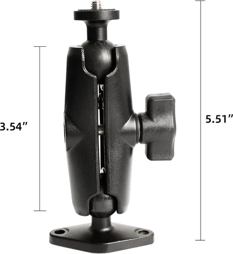 Vista 3 de xik Soporte de montaje de cámara de 1/4"-20 hilos para pared/escritorio/coche/barco,instalación de agujero estándar AMPS, compatible con DSLR, CCTV