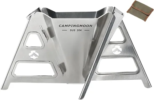 Vista 8 de CAMPINGMOON - Gotero de café plegable para acampar al aire libre, acero inoxidable 304 COF-01 (negro)
