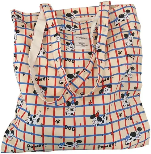 Vista 53 de Floral Canvas Tote Bag Double-Sided Printed Cloth Cotton Tote Floral Shoulder Bags for Beach Travel Shopping Grocery