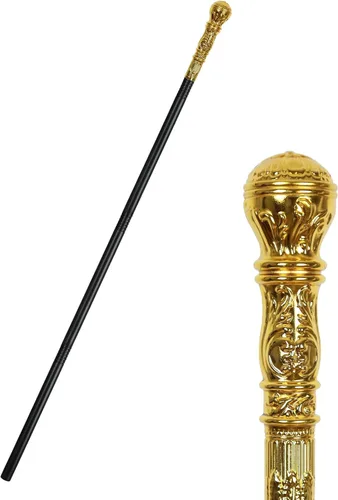 Vista 7 de Bastón de oro antiguo decorativo de caña de plata Prop disfraz de cetro Colsplay disfraz bastón Dorado antiguo