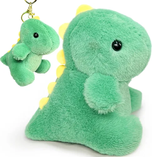 Vista 11 de Animales de peluche de dinosaurio para niñas y niños, mini llaveros de peluche para niños, juguete de peluche de dinosaurios, lindo animal