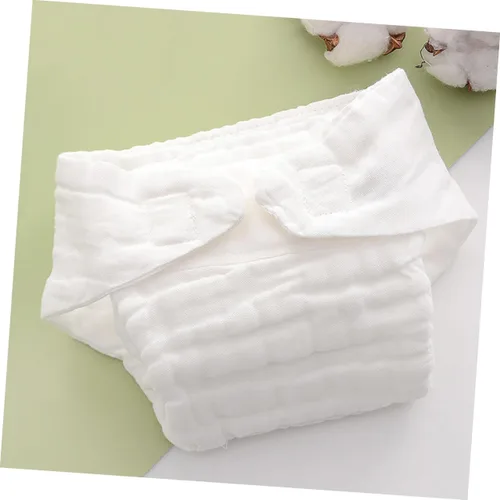 Vista 4 de ERINGOGO 5pcs Reusable Cotton Diapers High Absorbency Nappy Liners for Potty Training Swimming White Months Cloth Diaper