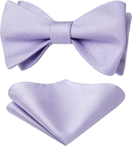 Vista 60 de HISDERN Pajaritas para hombre, diseño de lunares, corbatín y bolsillo cuadrado, clásico, esmoquin de negocios, boda, pajaritas, pañuelo