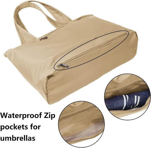Vista 5 de ZOOEASS - Bolso grande de hombro para mujer, impermeable, multifunción, de nailon, para viaje