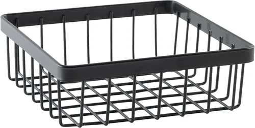 Vista 2 de G.E.T. WB-662-MG - Cesta cuadrada de alambre de almacenamiento de metal para despensa, productos y más, 6 x 6 x 2 pulgadas