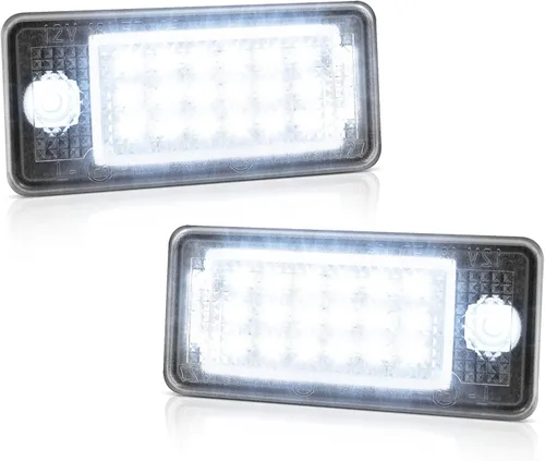 Vista 8 de litzland Luces LED para matrícula, compatibles con Audi A3 S3 A4 S4 A6 S6 A8 S8 Q7 RS4 lente transparente, lámpara LED para matrícula, paquete de 2