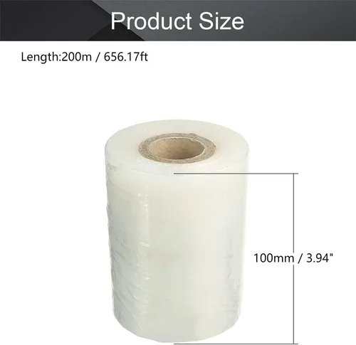 Vista 2 de Othmro 2 piezas de película elástica de 3.9 in x 656.2 ft, película elástica de plástico duradero, rollo de envoltura retráctil resistente