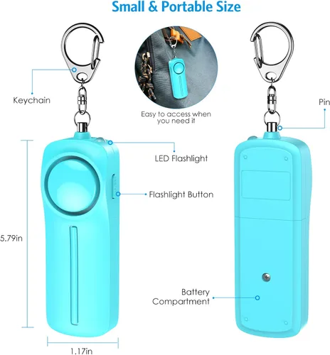 Vista 6 de AMIR Juego de llaveros de seguridad para mujeres y niños, 4 piezas de accesorios de llavero de seguridad, juego de llaveros de defensa personal