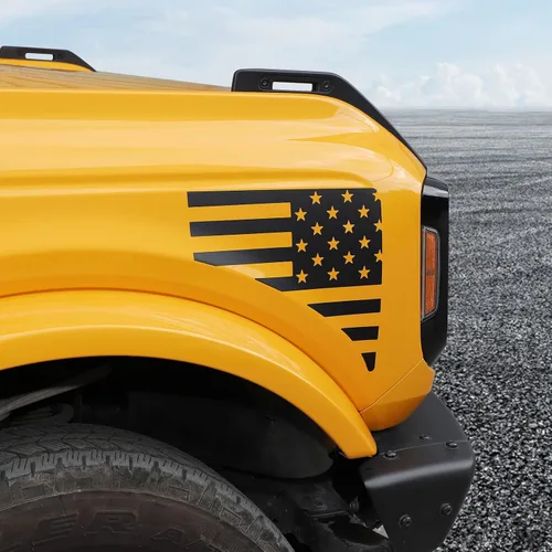 Vista 3 de JeCar Calcomanías de vinilo para guardabarros laterales, bandera estadounidense, compatibles con Ford Bronco 2021-2023, 1 par