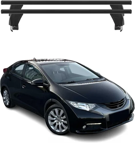 Vista 27 de Barras transversales de techo OMAC para Honda Civic Hatchback 1996-2000, con cierre, 49.9 kg, aluminio, negro, 2 piezas, se ajusta a portaequipajes