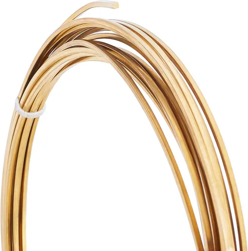 Vista 4 de BENECREAT Alambre de latón cuadrado de 16.4 pies – Alambre de cobre dorado medio duro calibre 15 para fabricación de joyas, cuentas y trabajo