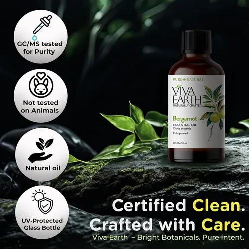 Vista 3 de Aceite esencial de bergamota – Aceite esencial de bergamota cítrica 100% puro y natural para difusor, cabello, cara, piel, aromaterapia, cuero