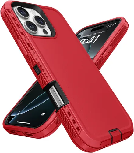 Vista 18 de Jelanry - Funda para iPhone 15 5G, protección resistente, resistente, color negro Dropproof & Dual-Layer Protective Back Cover with Port Anti