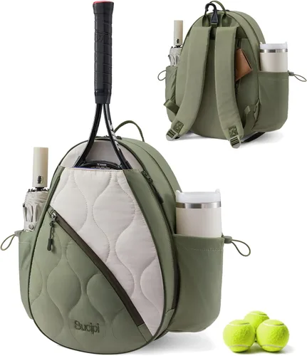 Vista 12 de Mochila de tenis Sucipi para mujeres y hombres, mochila para raquetas de tenis resistente al agua y lavable a máquina, bolsa deportiva ligera