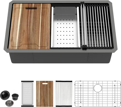 Vista 22 de Kichae Fregadero de Barra Bajo Montaje - Fregadero de Barra de Preparación de 12 x 15 Pulgadas de Acero Inoxidable Calibre 16 Fregadero de Cocina