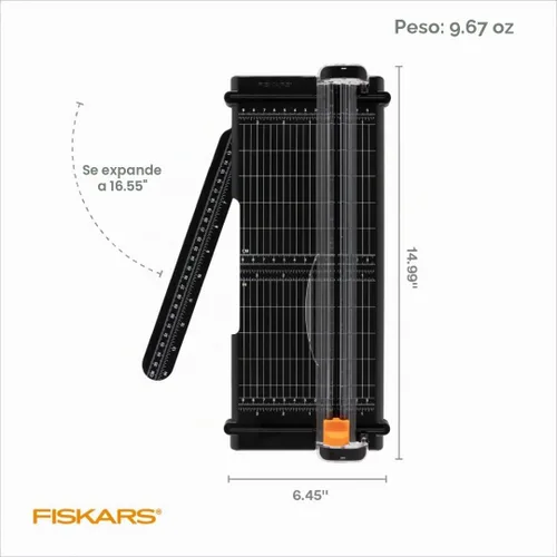 Vista 2 de Fiskars Recortadora de papel portátil reciclada SureCut™ - Longitud de corte de 12 pulgadas - Cortador de papel para manualidades y oficina