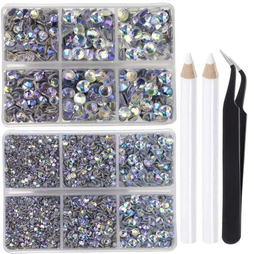 Vista 56 de LPBeads 10000 unidades de diamantes termoadhesivos SS6 amatista con parte trasera plana, gemas de diamantes de imitación de cristal redondas