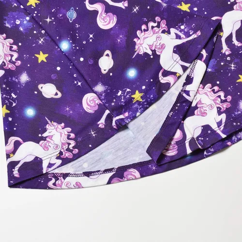 Vista 5 de Jxstar - Vestidos de manga larga para niñas con unicornio, ropa de algodón de 3 a 13 años