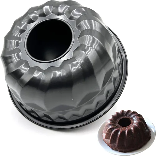 Vista 11 de Kundalini Charlotte - Molde para tartas de 10 pulgadas en forma de disco corrugado para boda, San Valentín, cumpleaños, fiesta Dorado redondo