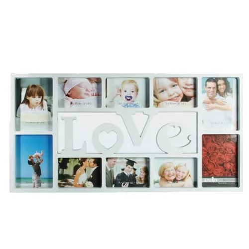 Vista 2 de Portafotos de Pared Romantic Items Madera 10 fotos Negro