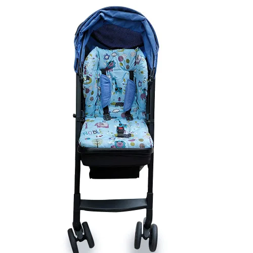 Vista 3 de twoworld Cojín para silla alta, cojín grueso grande para silla de bebé, cojín para asiento de bebé, funda transpirable (animal azul)