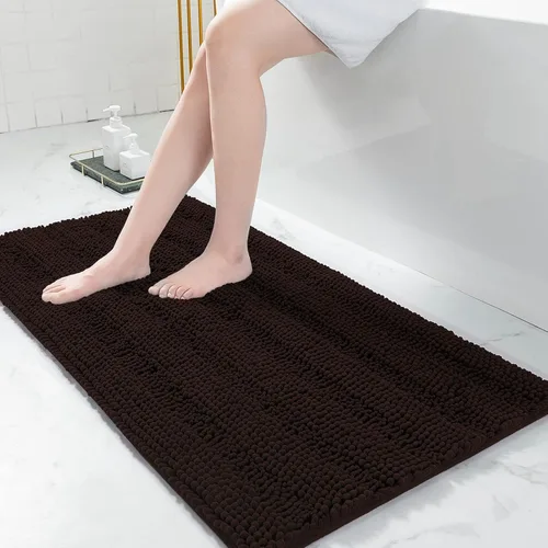 Vista 58 de Grandaily Alfombras de baño de felpilla a rayas de 24 x 16 pulgadas, extra gruesas y suaves, absorbentes, parte trasera de goma, alfombra de ducha