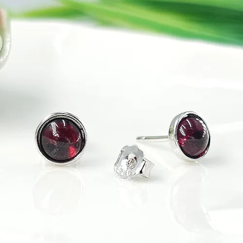 Vista 99 de Pendientes naturales de 0.236 in con chapado en oro blanco sobre plata de ley, bisel cabujón de piedras preciosas regalo de joyería para ella