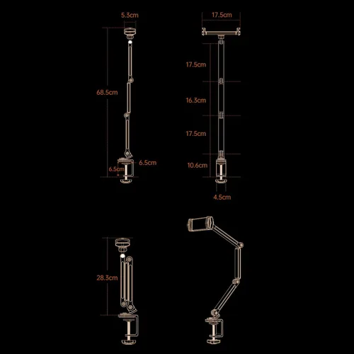 Vista 7 de Soporte de tableta plegable Soporte de tableta Soporte flexible ajustable para tabletas con rotación de 360 grados para teléfono móvil Plata