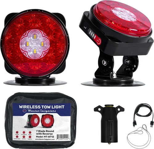 Vista 20 de Master Tailgaters Barra de luz inalámbrica de remolque de 19 pulgadas LED ultra brillante Luces de señal multifuncionales Montaje magnético