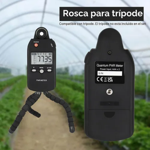 Vista 8 de Medidor PAR para luces LED de crecimiento de alta precisión Sensor Quantum Medidor de luz Par Tester PPFD para medir la actividad fotosintética