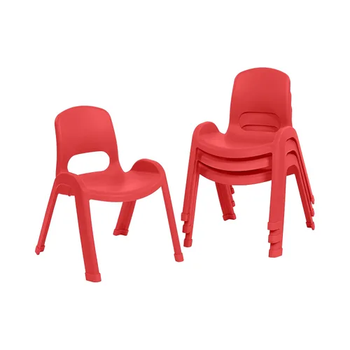 Vista 14 de ECR4Kids Silla apilable SitRight de plástico, 11 pulgadas, muebles de aula, negro, paquete de 4