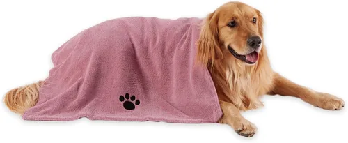 Vista 13 de Bone Dry Toalla de microfibra para aseo de mascotas, colección bordada, XL, 41 x 23.5 pulgadas, color verde lechuga (paquete de 2)