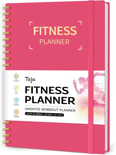 Vista 18 de Diario de entrenamiento físico para mujeres y hombres, tamaño A5 (5.5 x 8.2 pulgadas), planificador de registro de entrenamiento para rastrear